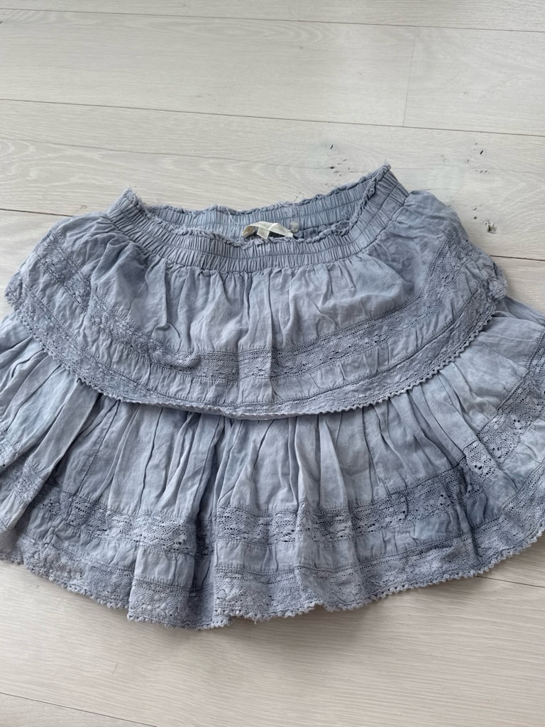 Grey/Blue Loveshackfancy Natasha Mini Skirt (M)